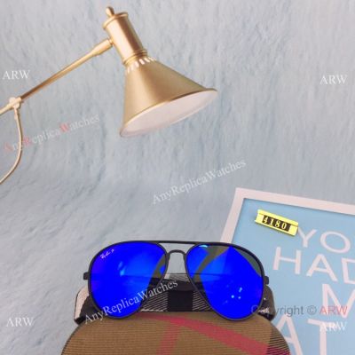Copy Ray-Ban Aviator Sunglasses - Blue Polarized Lenses Black Leg